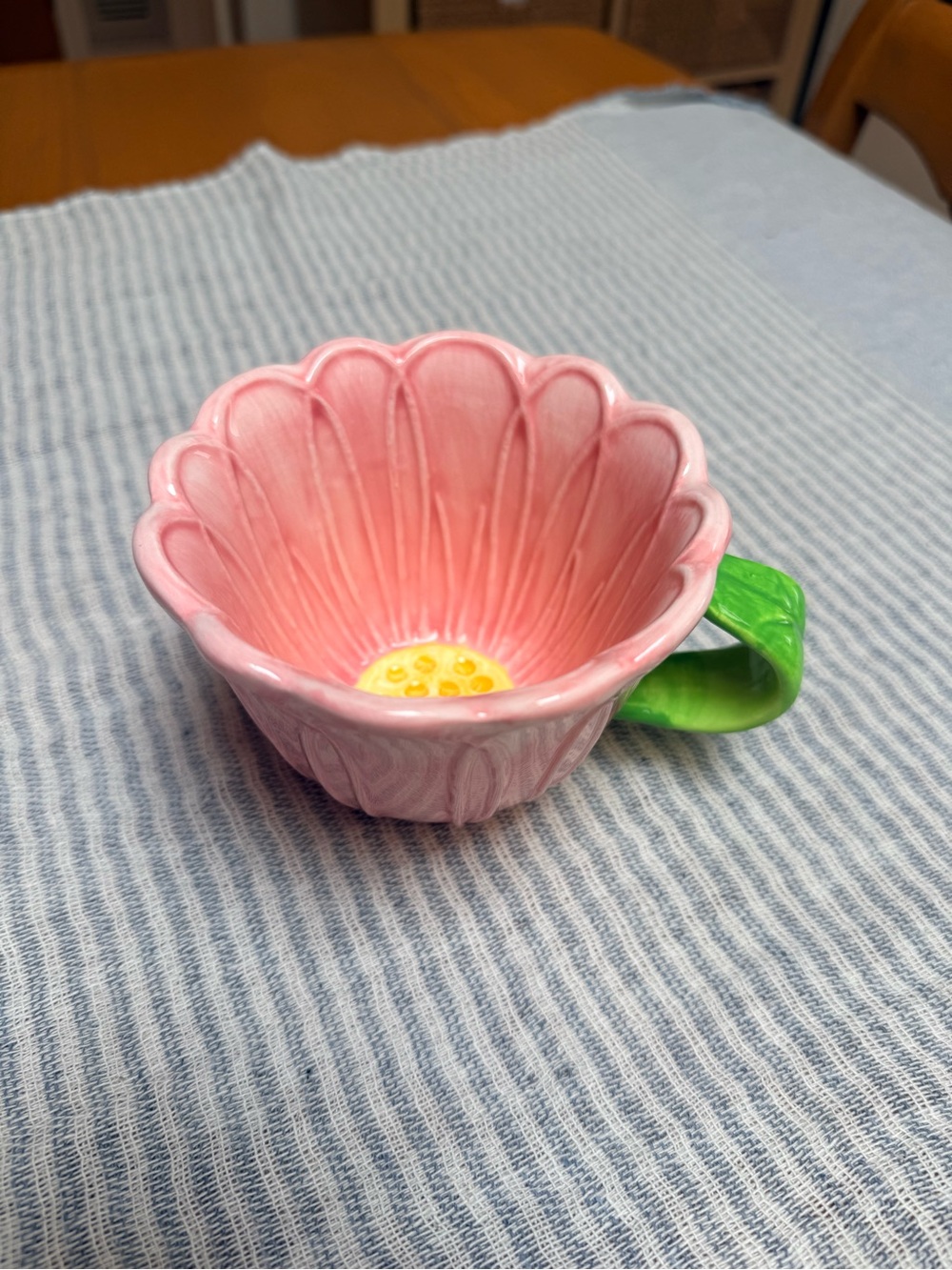 Lang Hand Painted Ceramic Pink Flower Coffee Mug by Design Group